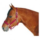 Ohlávka pro koně nylon, Mustang, podložená dvakrát stavitelná vínová